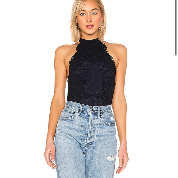 Free People Tops - Free People Intimately Miley Halter Lace Bodysuit